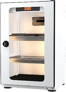 Dry Cabinet Camera Digital Control Dehumidifier, Electronic Dry Box with 3000K LED Light & Combination Lock, Electronic Moisture-proof Box for Camera Lens Stamp Tea Jewelry StorageWhite,40L