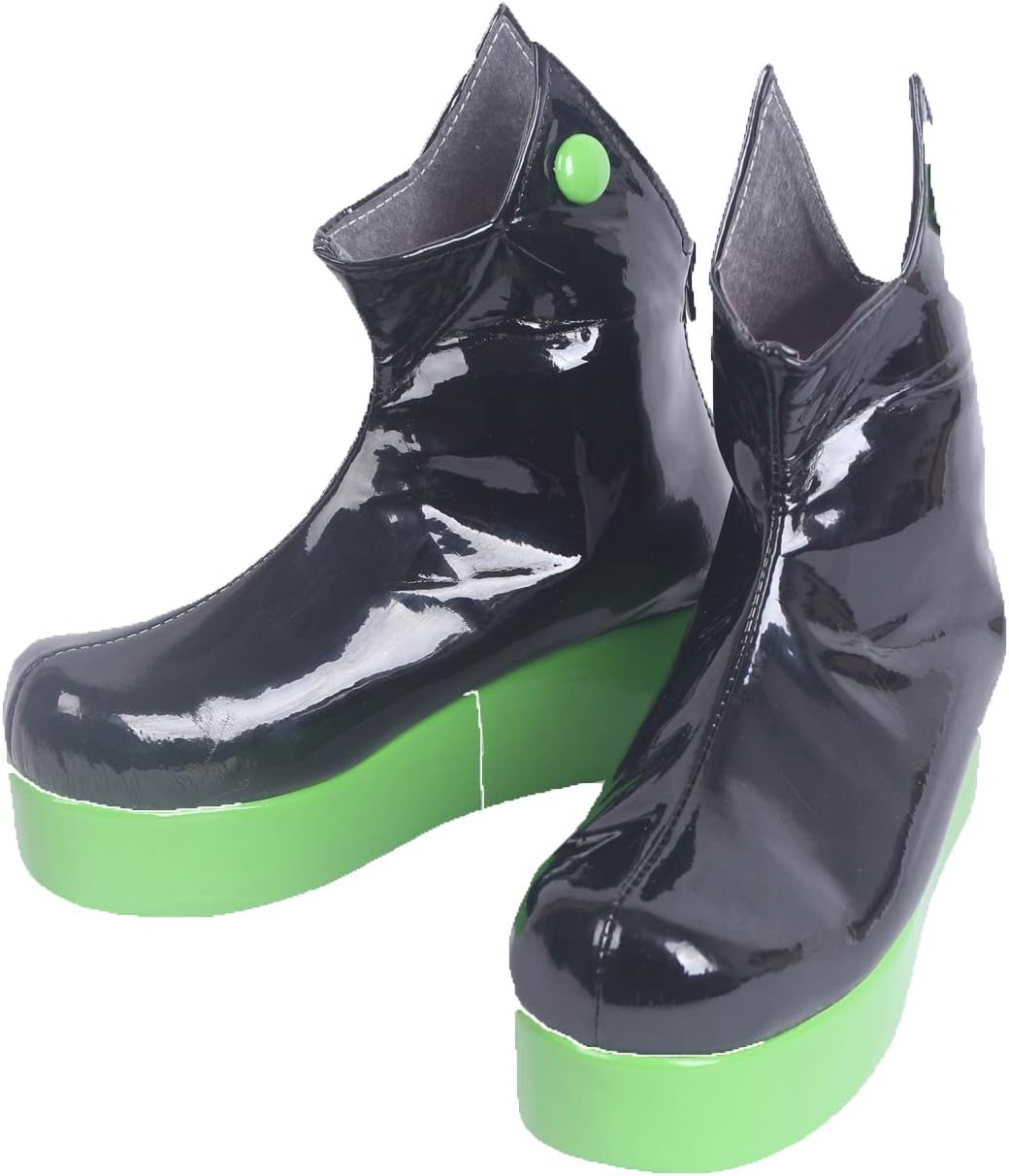 Black Shoes with Green Soles Cosplay Platform Ankle Boots S008