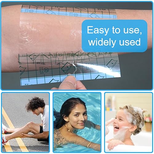 Miniatura 6 de OBTANIM 100 hojas transparentes impermeables para vendaje adhesivo transparente, cubierta de cinta adhesiva para tatuaje, ducha, protector de