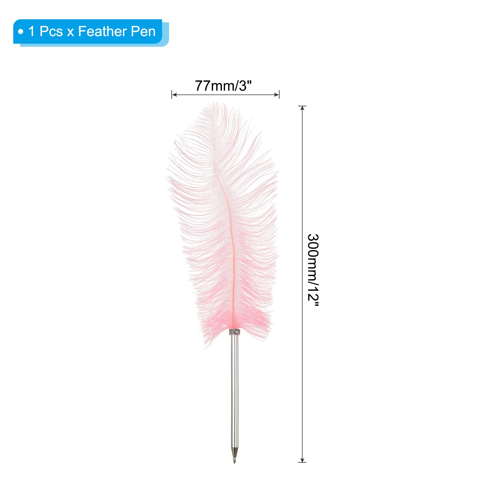 PATIKIL 30cm/12 Feather Ballpoint Pen - Image 2