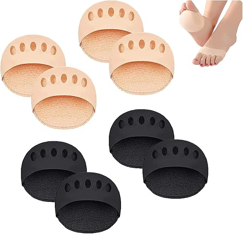 2023 (4 pares) Plantillas de tacón alto de seda de hielo acolchadas para mujer, tacones altos invisibles de cinco dedos del pie metatarsiano,