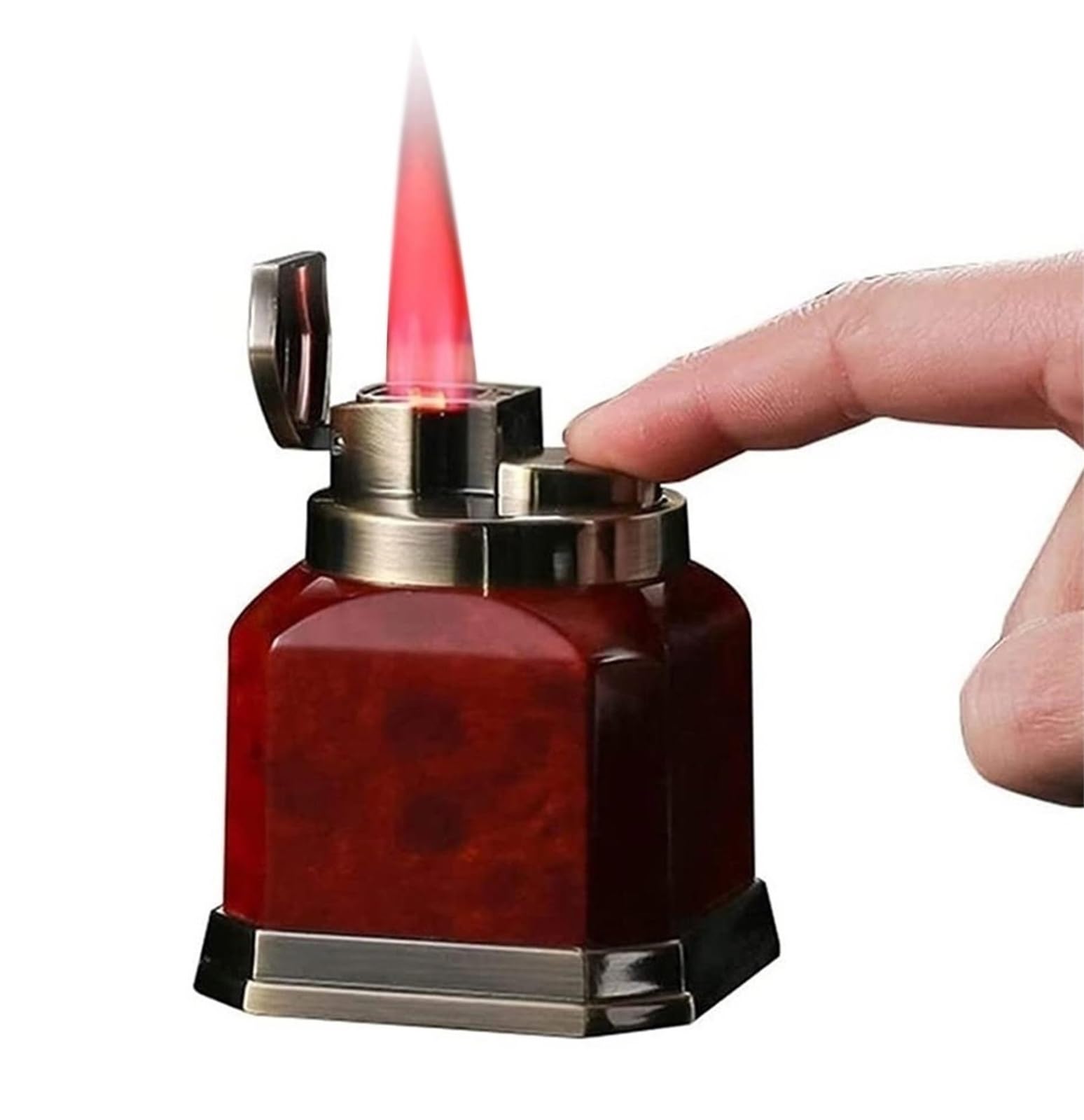 Encendedor de escritorio resistente al viento y recargable, con base de gran estabilidad