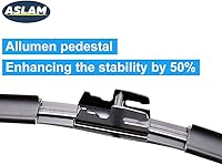 Vista 4 de ASLAM Limpiaparabrisas para todas las estaciones, tipo M, 26 + 18 pulgadas, adaptadores multifuncionales y repuestos reemplazables, doble vida útil