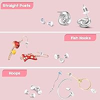 Vista 5 de Parte trasera de silicona para aretes, almohadillas de seguridad suaves y transparentes para las orejas, topes de embrague, repuesto para anzuelos