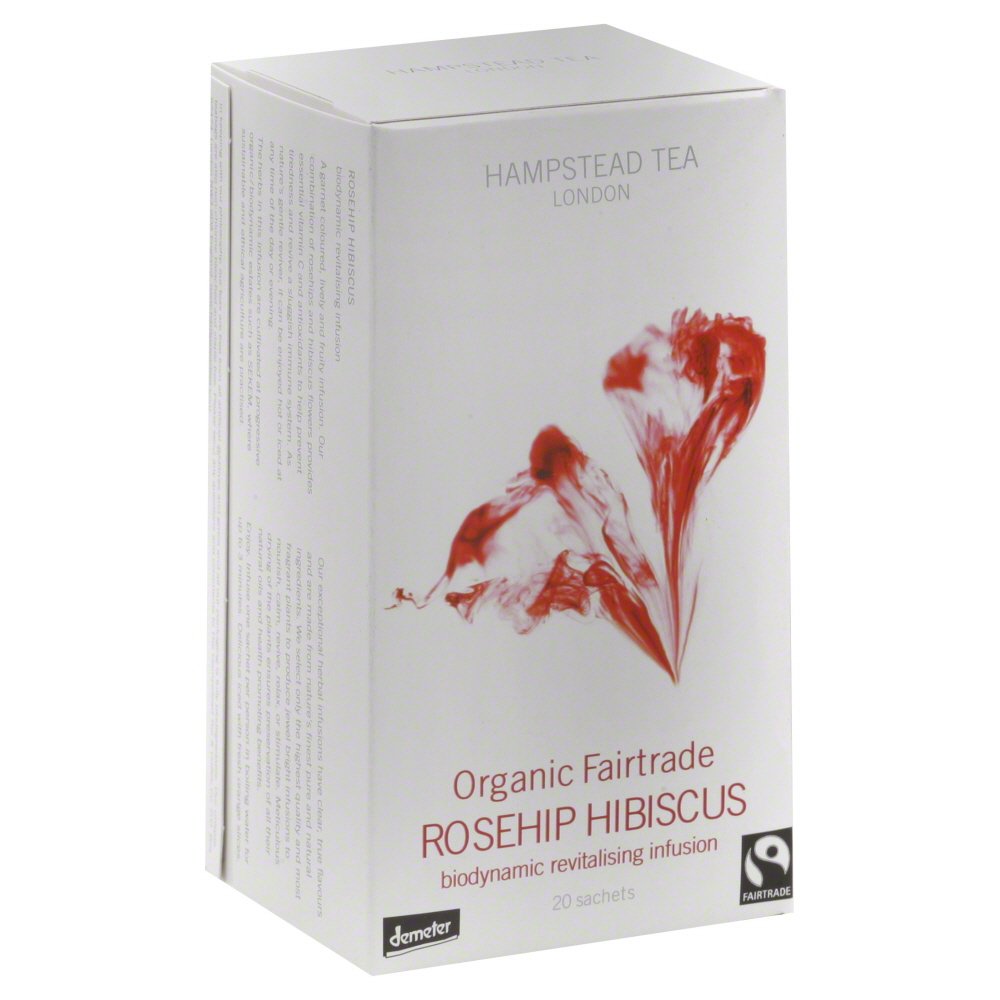 Case of 6 x Hampstead Tea Rosehip Hibiscus Tea - og (20BAGS)