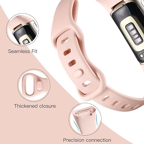 Vista 11 de Maledan Paquete de 3 correas compatibles con Fitbit Charge 5/Charge 6 bandas para hombres y mujeres, correa de repuesto deportiva suave y duradera
