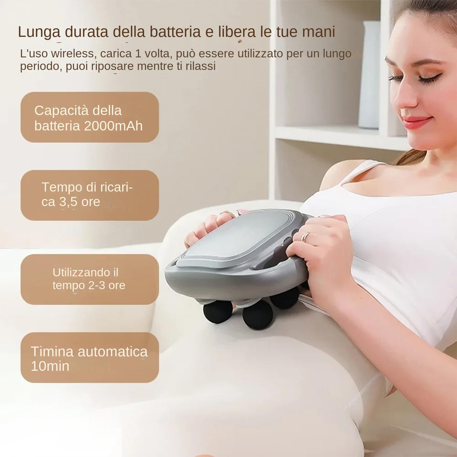 Handmassagegerät, Handmassagegerät Mit Handgriff, Massagegerät Mit 6 | Köpfen | Kompaktes, Sportmassagegerät Für Sportler, LED-Anzeige, Professionelle 9 Knoten
