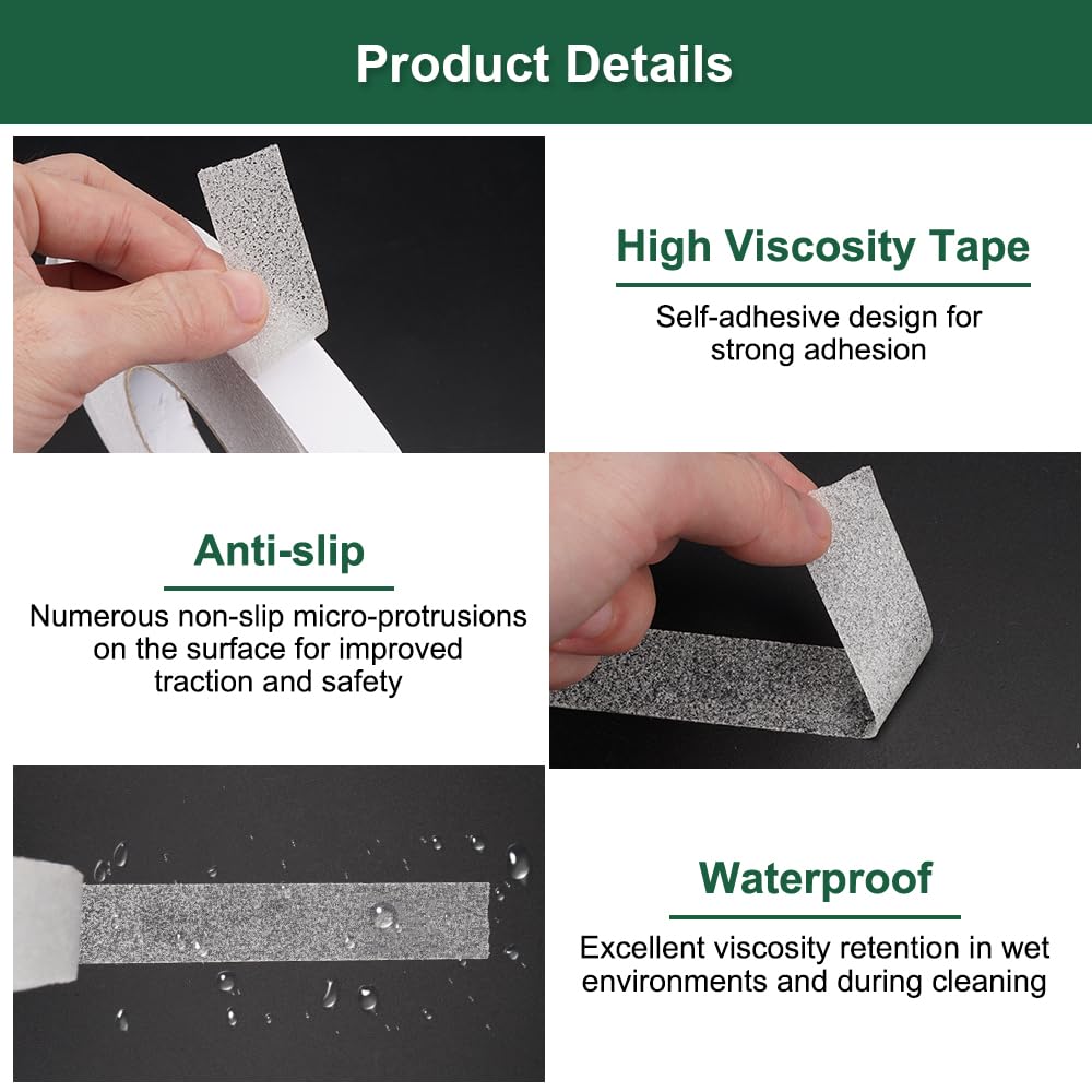 Nastro Antiscivolo Trasparente 20m X 2cm | Per Scale Interni Ed Esterni | Adesivo Forte | Impermeabile - Foto 7