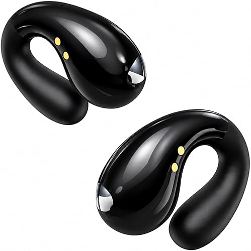 Boytond Ultra Open Ear Earbuds - Comfortable Clip-On Bone Conduction Earbuds, Over-The-Ear Open Headphones with Waterproof Build for Running, Gym Workouts, and Outdoor Sports, Onyx Black - 75% off