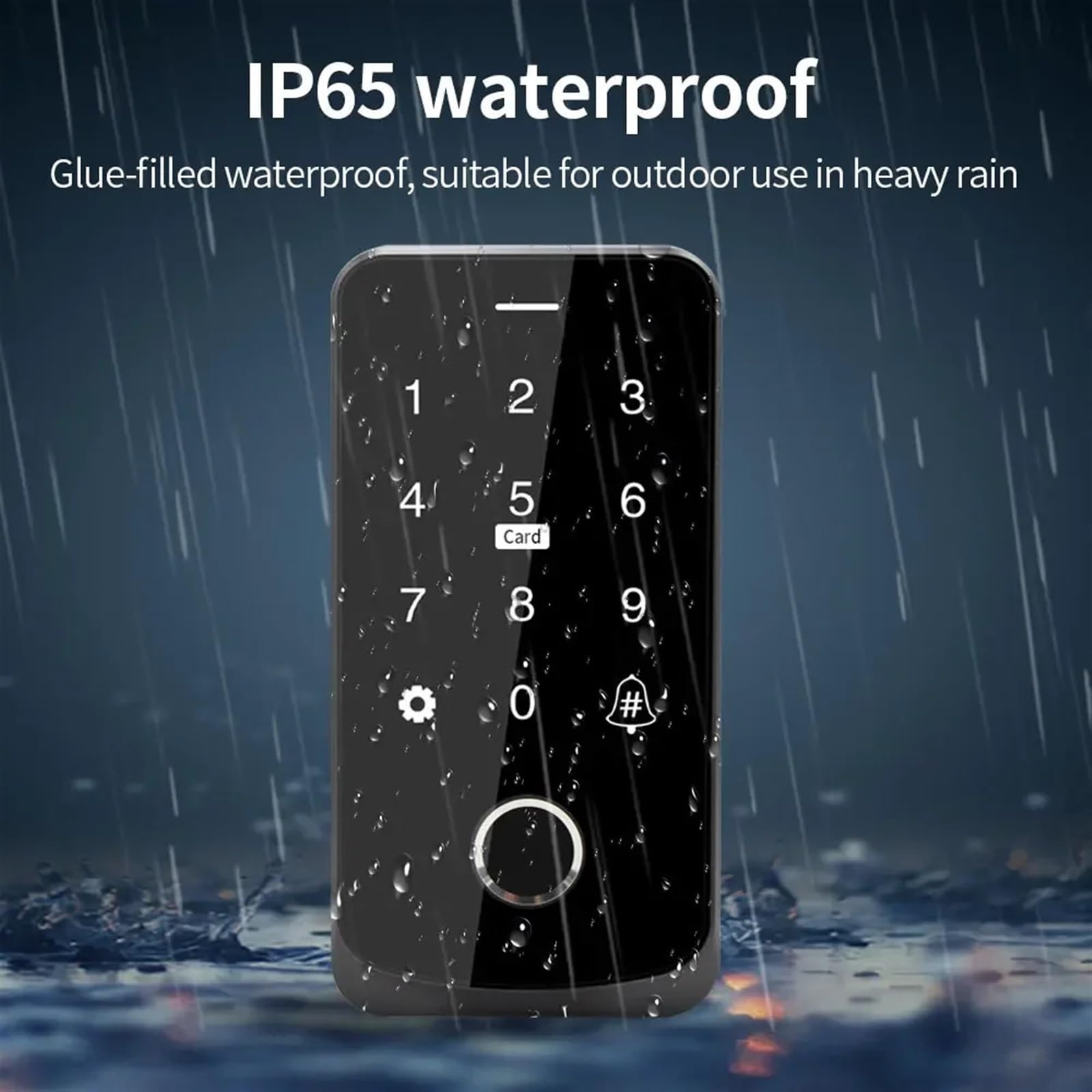 TF9 IP65 impermeable NFC Kit de Control acceso huellas dactilares conjunto teclado/tarjeta IC RFID/cerradura puerta magnética/fuente alimentación 12V para Seguridad Eléctrica(Kit-C)