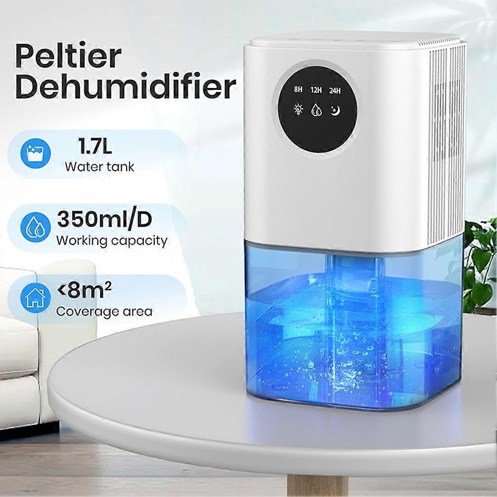 Techzere Electric Dehumidifier with Ambient Light 350ml/Day With 1700 ml Water Tank Capacity 45 Watts for Small Rooms & Spaces 2