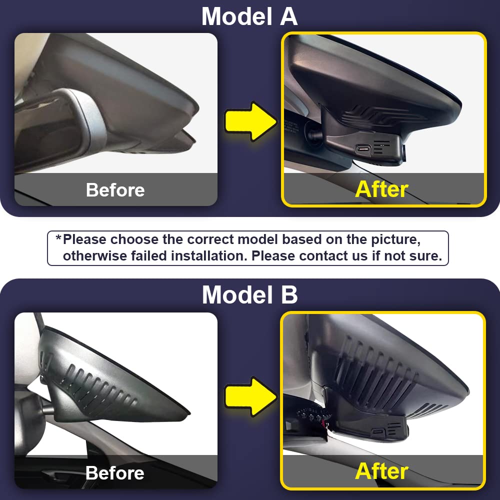 Fitcamx Dash Cam Compatible with Volvo XC60 2014 2015 2016 2017 T5 T6 Gen 1 Facelift (Model A), Integrated OEM Style, UHD 4K Video WiFi, Collision Detection, Loop Recording, Plug&Play, with 64GB Card