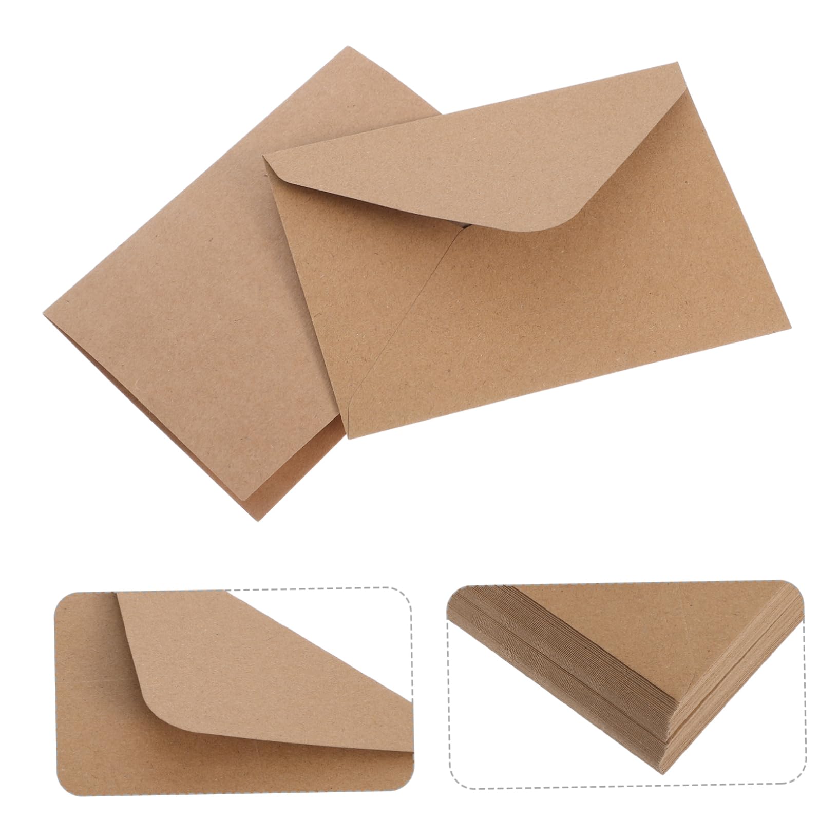 120 Stück Kraftpapier Karten Umschläge mit Quadratischen Umschlägen Vintage Hochzeitspostkarten für Hochzeitseinladungen und Feiertagsgrüße in Klassischem Khaki