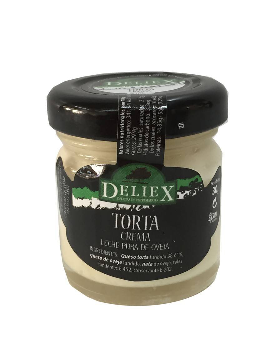 Baúl de madera pequeño estampado de mapas con tarritos miniaturas de queso de torta y mermelada de frambuesa (Pack 24 ud)