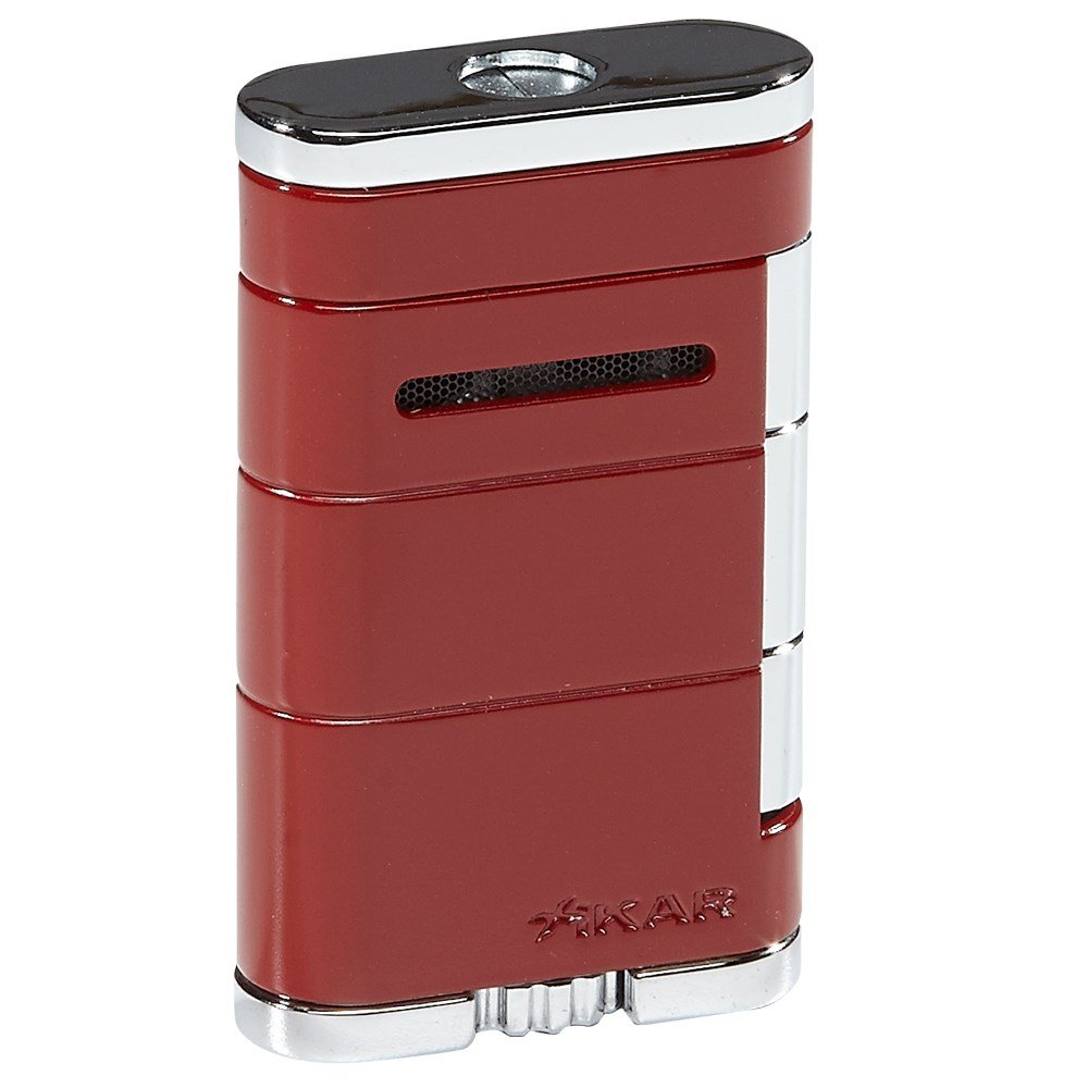Xikar Allume Single Jet Flame Cigar Lighter, Durable Body, Fuel Gauge, Riot Red
