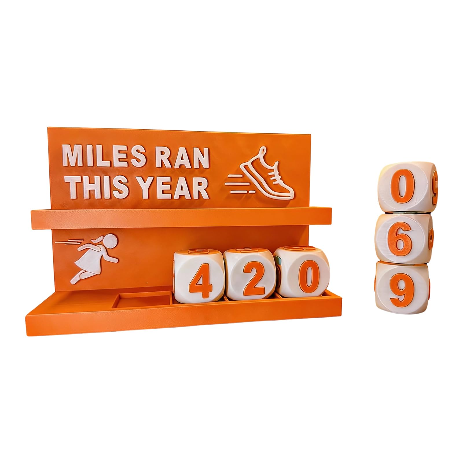 Shurhome Mileage Counter for Fitness Enthusiasts 3D Printed Design Visual Progress Tracking Running Pedometer Goal Setter Running Mileage Counter