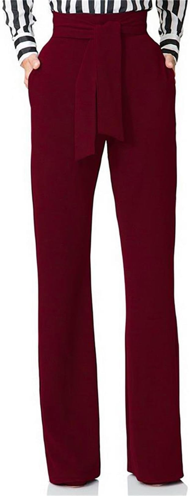 LKOUS Women's Dress Pants Stretchy High Waisted Wide Leg Pants Business Work Pants for Office