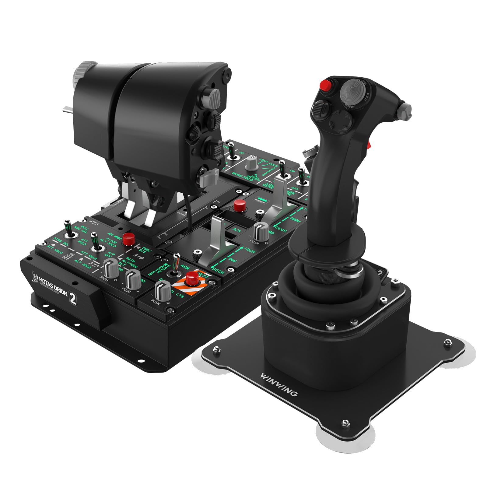 WINWING Orion2 HOTAS Metal Warthog: StriktAce EX II Metal Throttle Grip - Unprecedented Immersive Flight Experience, 57 Physical Switches, Four-Speed Dial Wheel Switch,With Dual Throttle Connectors
