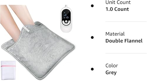 Miniatura 8 de GOFOIT Electric Heated Foot Warmers for Men and Women, 8 Heat Settings & 6 Timers Foot Warmers for Feet, Auto Shut Off, Heating Pad for Shoulder,