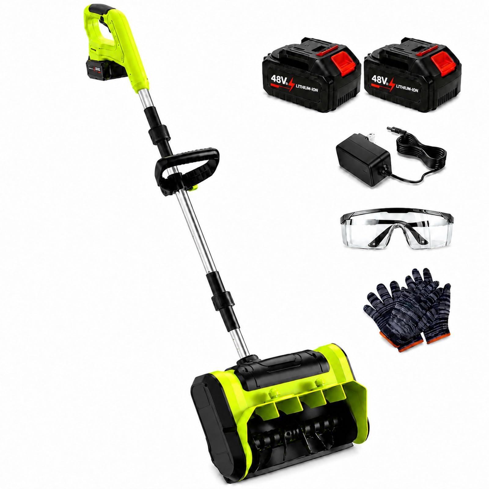 Bezszczotkowa Łopata do Śniegu, 21V, 25 cm, 2 Akumulatory, do 8 m | Zmniejsz Schylanie i Wysiłek z Lekką Akumulatorową Łopatą do Śniegu na Świeży Śnieg na Stopniach, Tarasach, Patio i Ścieżkach