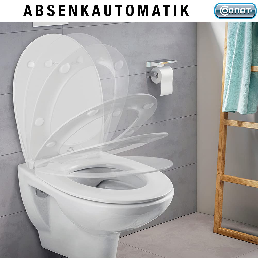 Cornat Deska sedesowa Premium 5 z mechanizmem powolnego zamykania dla łatwego czyszczenia, niemiecka inżynieria [1 sztuka KSPREMSC500