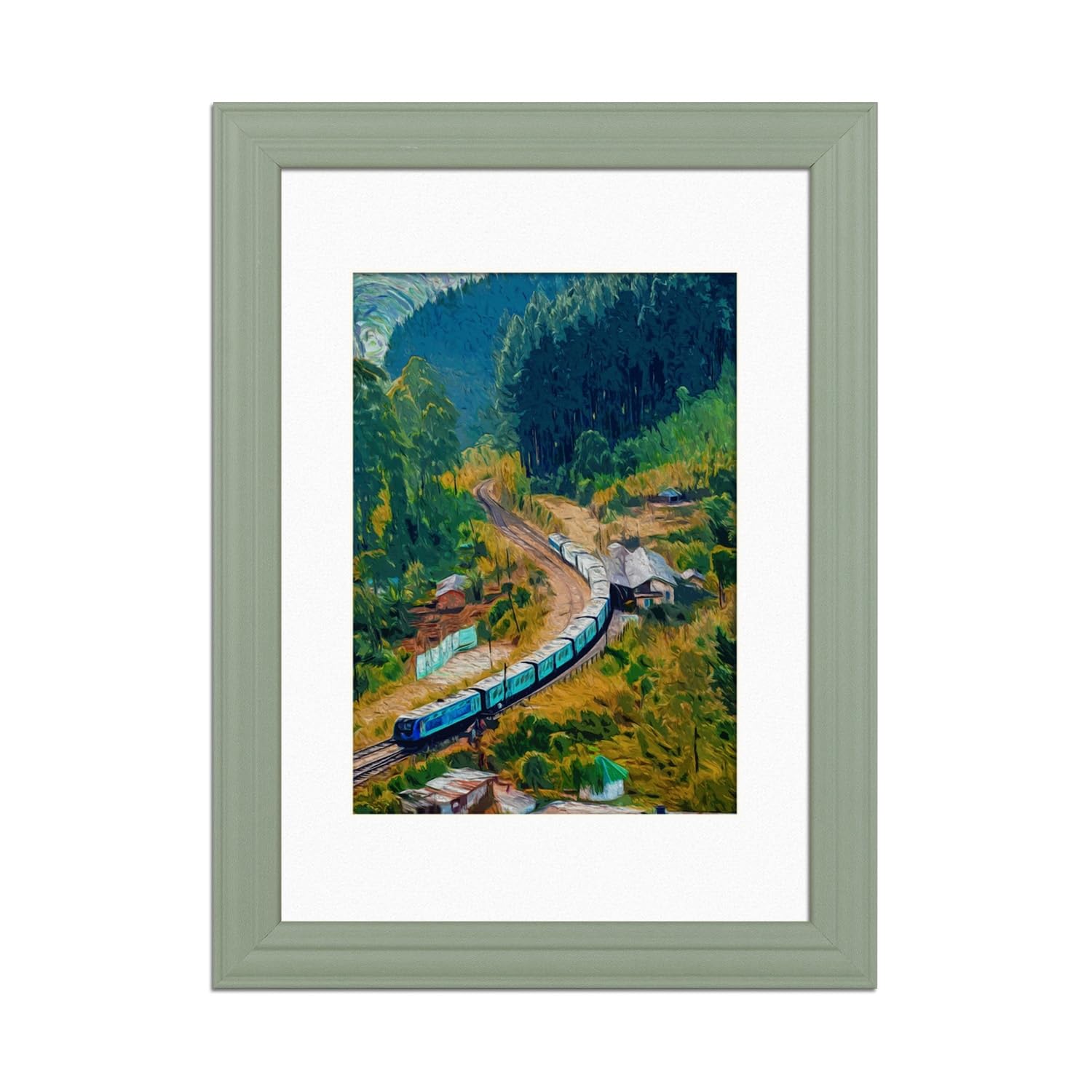 Alison Kingsgate 7x5 Green Picture Frame with Mount for 6x4 Photos — image 1