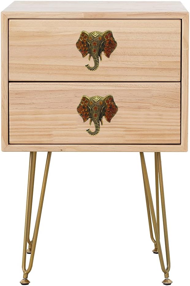 Animal Cabinet Knobs 4Pcs Exquisite Elephant Goat Leopard Rhinestone Knob Pulls for Cabinet Closet Drawer Cupboard Dresser Wardrobe Door Furniture Hardware Home Hotel Kitchen (Elephant)