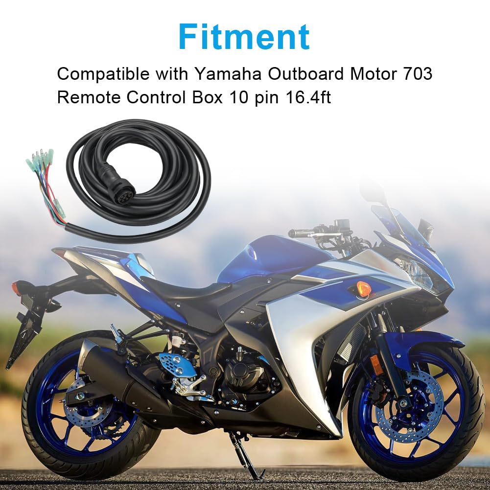 Cable Main Wire Harness Compatible with Yamaha Outboard Motor 703 Remote Control Box 10 pin 16.4ft Replacement for 688-8258A-20-00