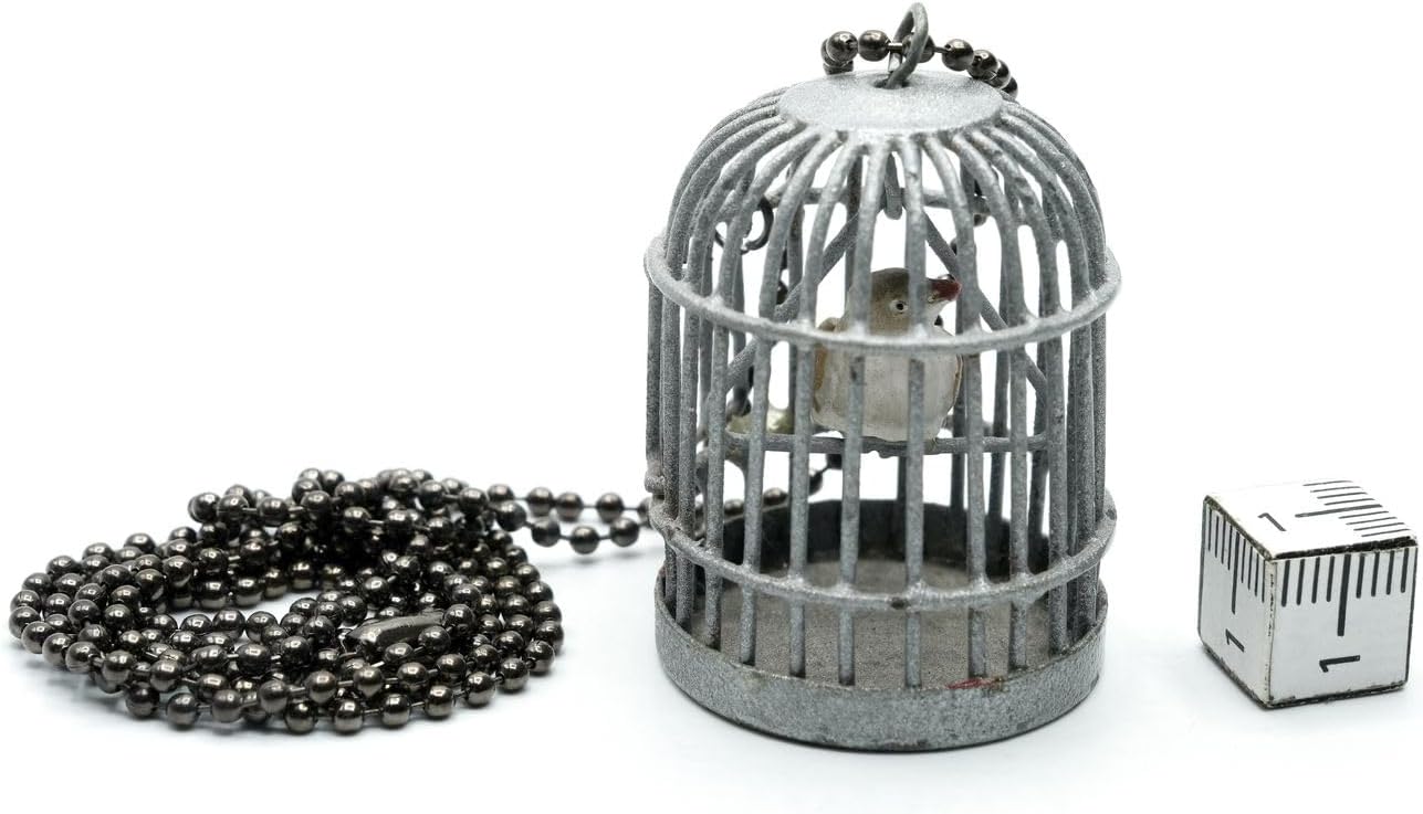 Miniblings Bird Cage Chain Necklace 80cm Pet Birds Silver