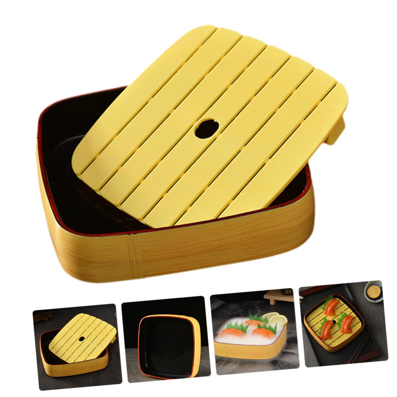 GRIRIW Sushi Plate Serving Plates Serving Sashimi Tray Sashimi Dish Round Sushi Dish Japanese Sushi Tray Sushi Holder Salmon Sushi Dish Sushi Board Plate Sushi Round Board Food Trays Abs