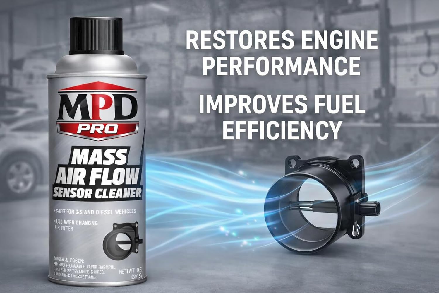 MPD PRO Mass Air Flow Sensor Cleaner Spray – Professional Formula for Delicate MAF Sensors | Safely Cleans without Residue | Boosts Engine Performance, Fuel Efficiency & Throttle Response, (Pack-2)