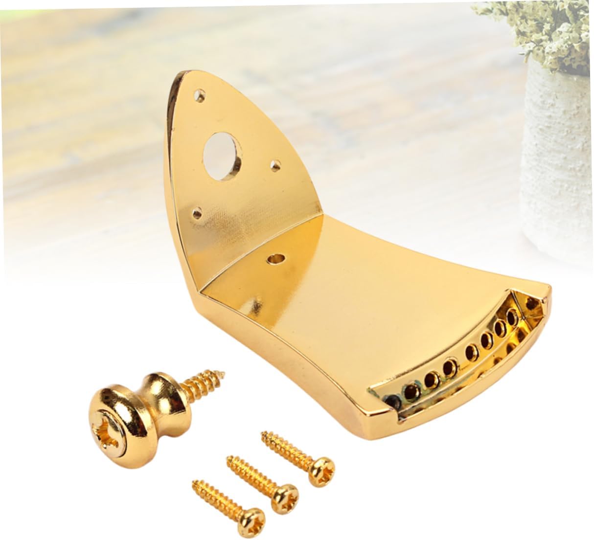 ibasenice 3pcs Metal Triangle Tailpiece for String Mandolin Decorative with Removable Cover Includes Screws Replacement for Your Instrument