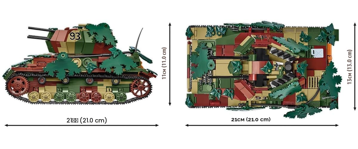 COBI Flakpanzer IV Wirbelwind Scale 1:28 1195/1f, Olivgrün-braun (Olive Green-Brown)