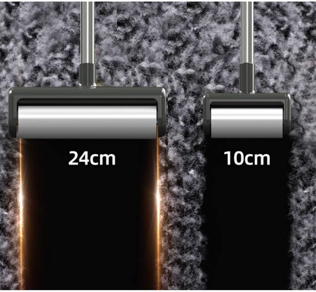 Mopa adhesiva con rodillo de pelusa, mango largo con 5 recambios para limpieza de sofá, ropa, cama y alfombras, fácil de pelar para una limpieza eficiente