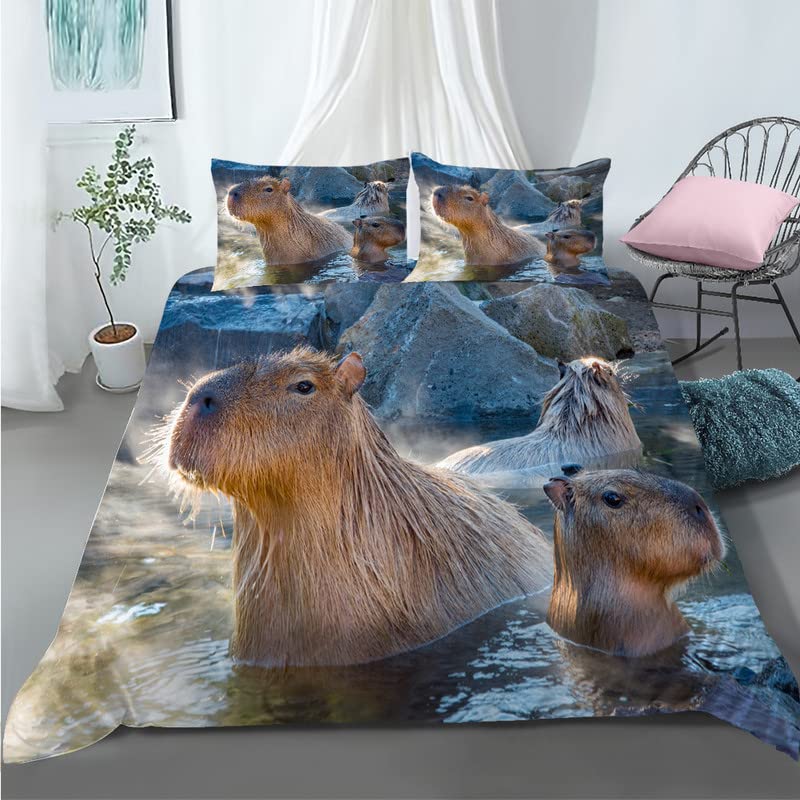 Housse de couette capibara de qualité supérieure 110g/㎡ microfibre douce