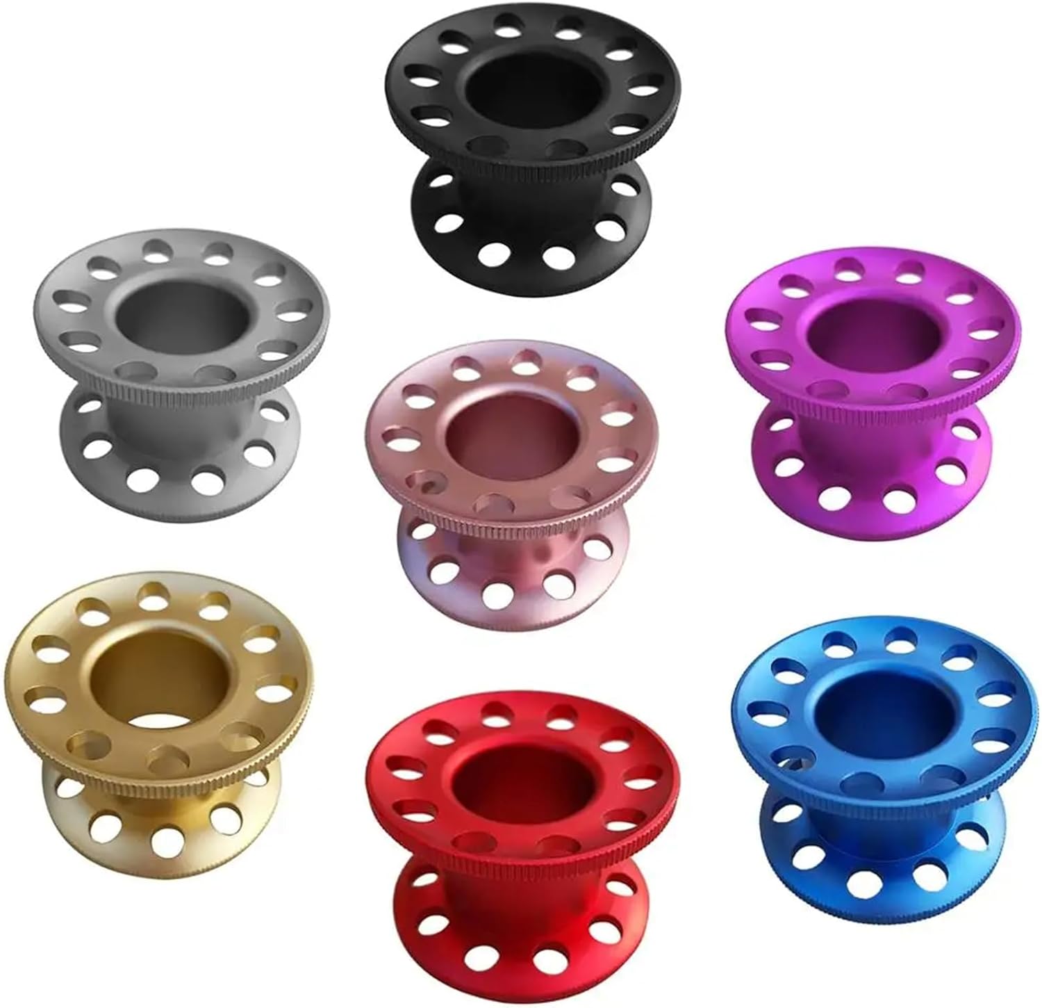 Connecting 10 Hole Diving Reel for Underwater, Blue | Aluminum Alloy Design, Releases for Marine Activity, Efficient Dive Gear Organization