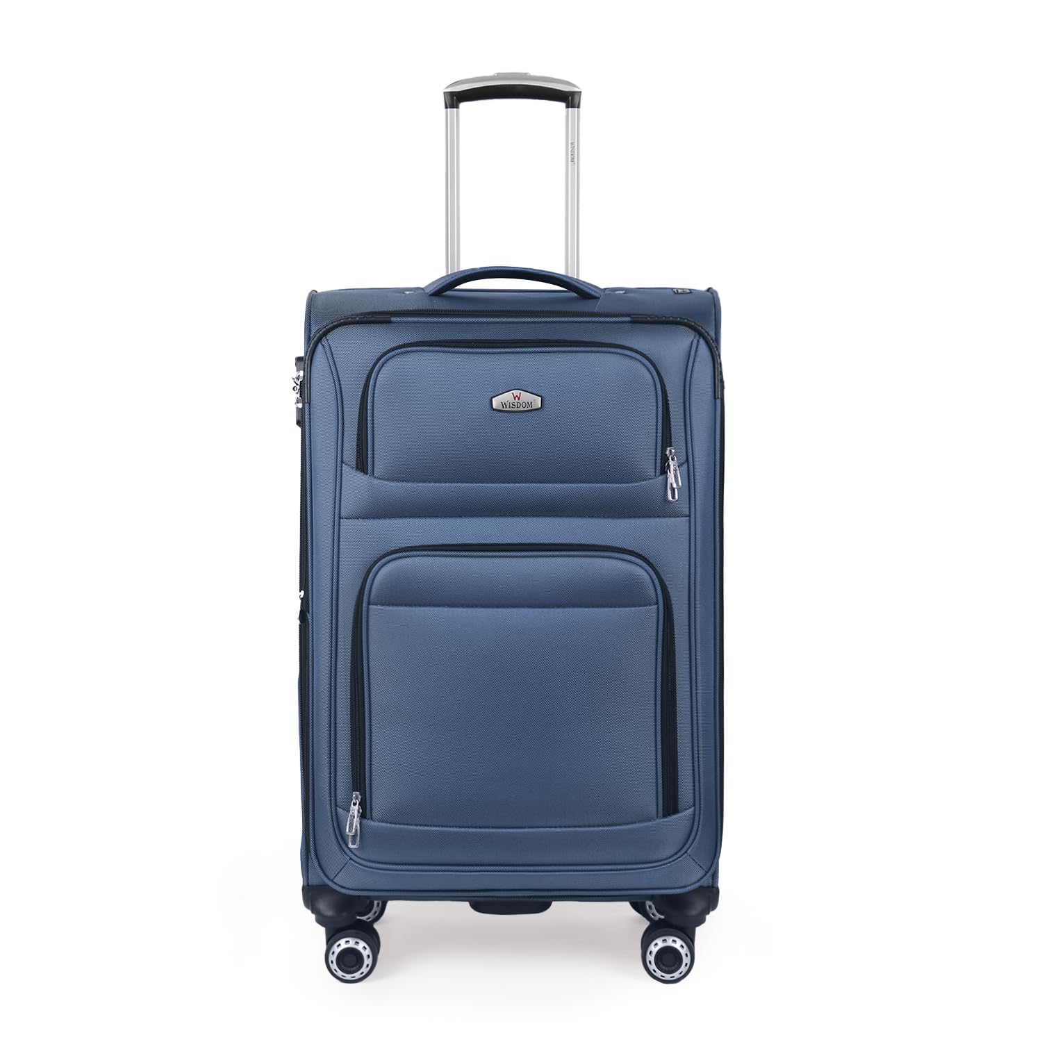 26" Luggage Softside Expandable 15% Checked Luggage with Double Spinner Wheels Combination LOCK,Lightweight Travel Suitcase for Men/Women（Blue,26in）