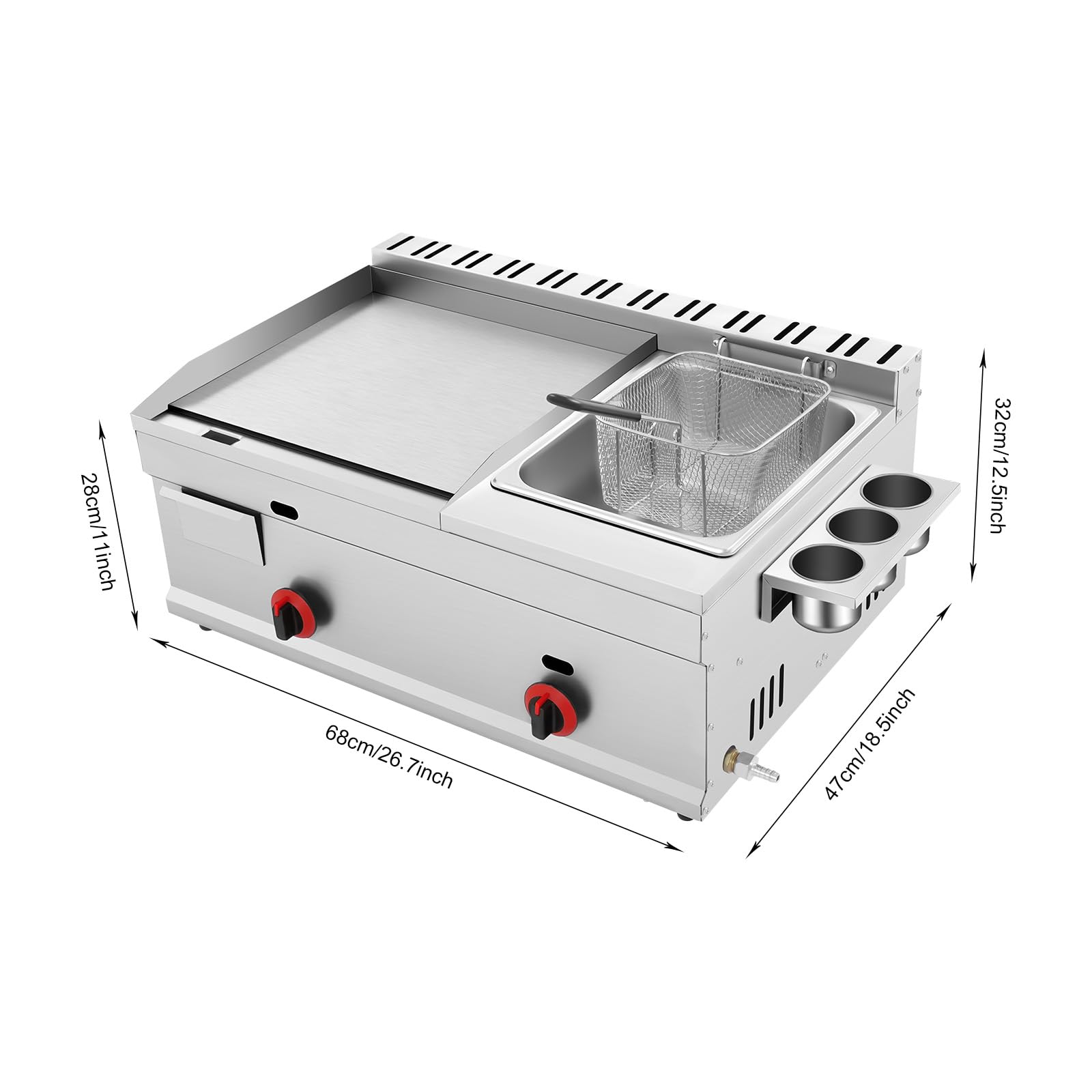 Friggitrice a gas professionale 6l, friggitrice olio tradizionale