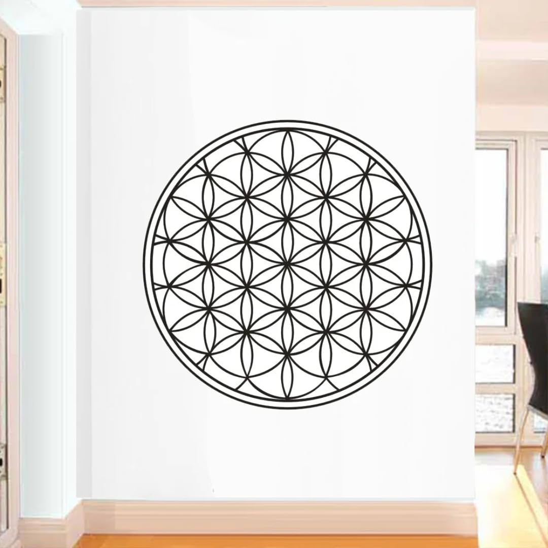 WEIMEIJIE Sacred Geometry Flower of Life Yoga Vinyl Mandala Meditation Gym Club Fun Wall Decal