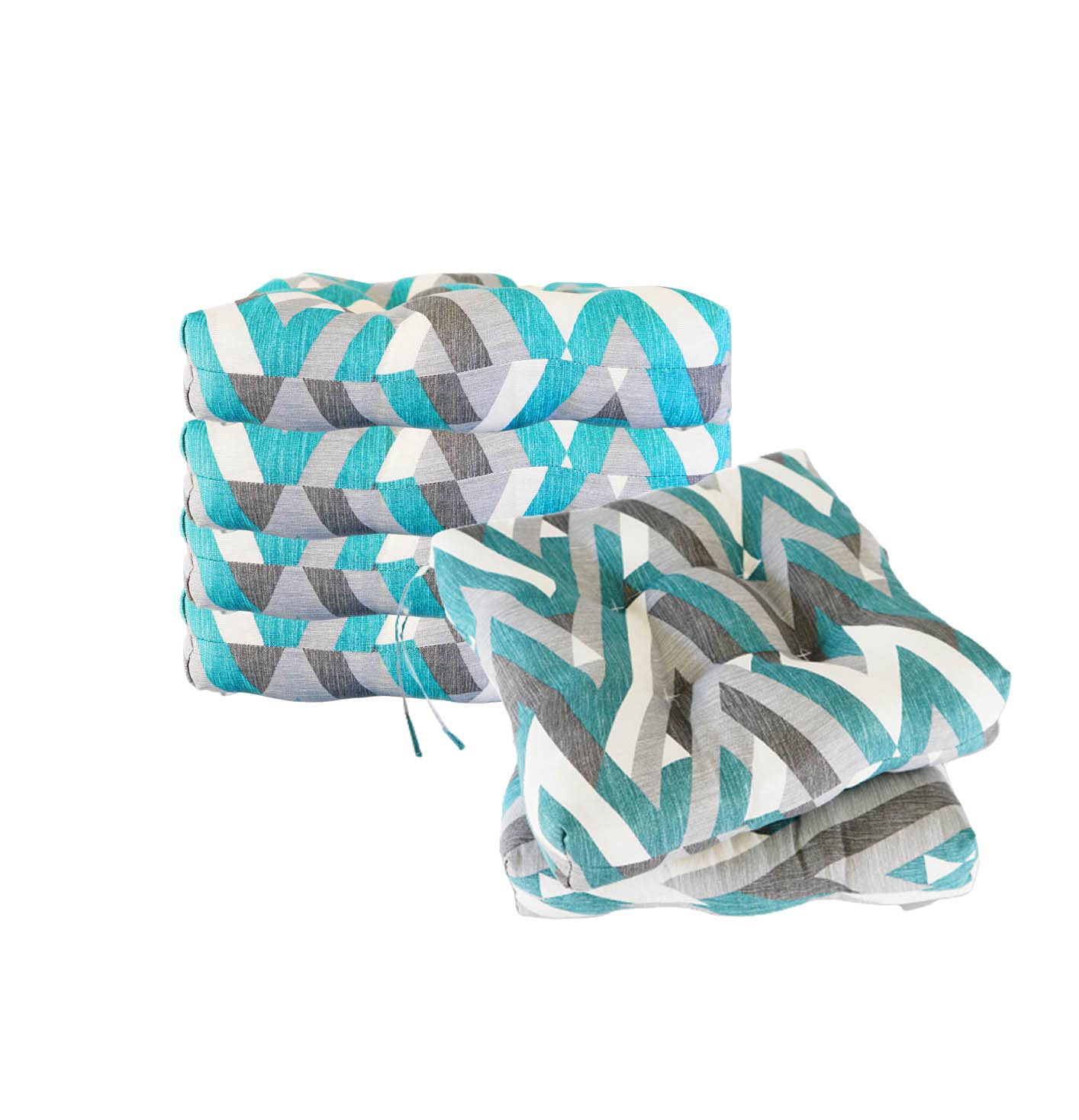 Cisne 2013, S.L. 6 Cojines para Asientos de Silla, 40x40 CM, Altura de 7 CM, Acolchados, Relleno de Fibra Hueca. Cómodos y BIandos(Triángulo, Pack 6 Unidades)