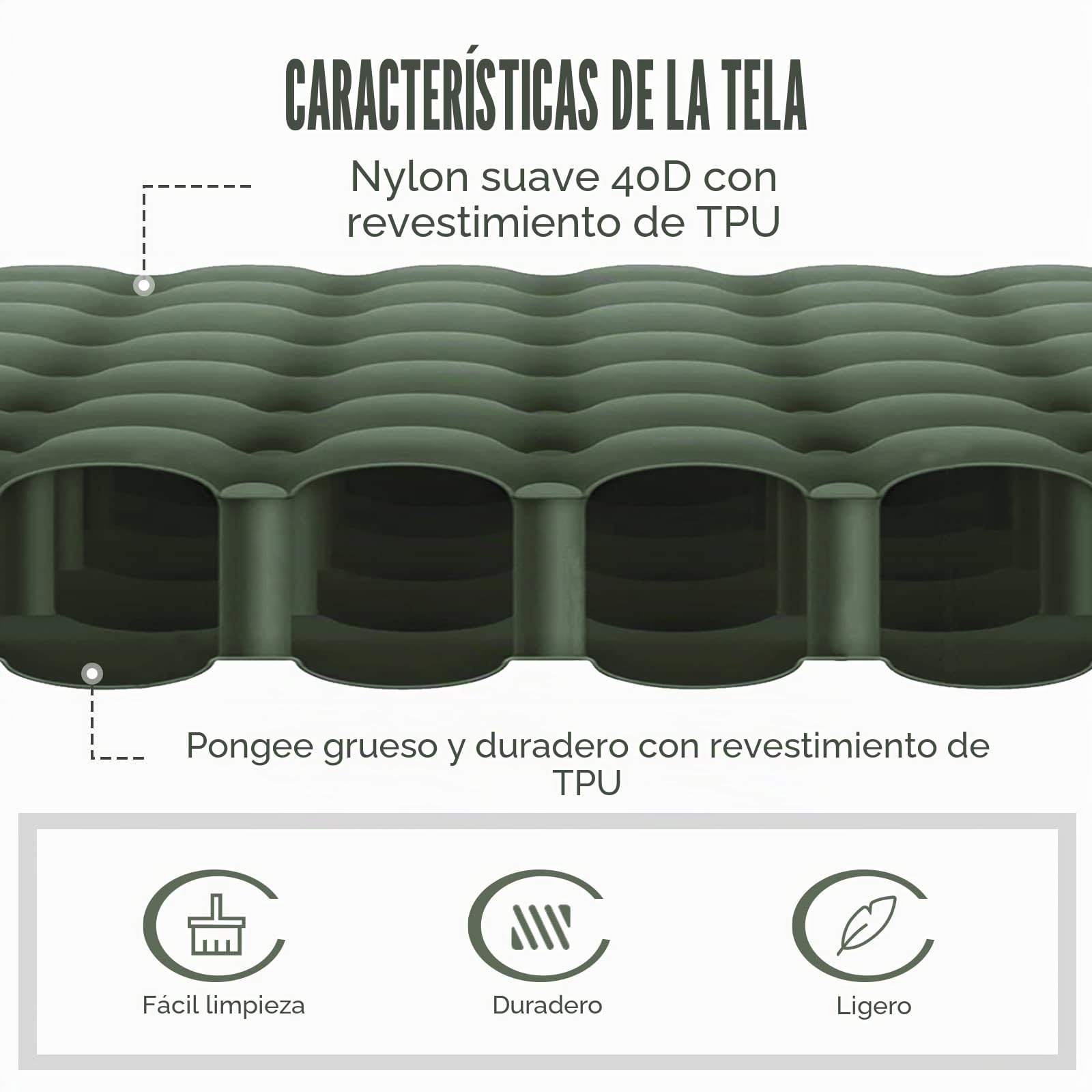 Portal Colchón de camping individual de 10 cm de grosor con bomba de pie, colchoneta inflable para acampar, colchón, tienda de campaña, cama de aire para adultos, ligera, mochila portátil para