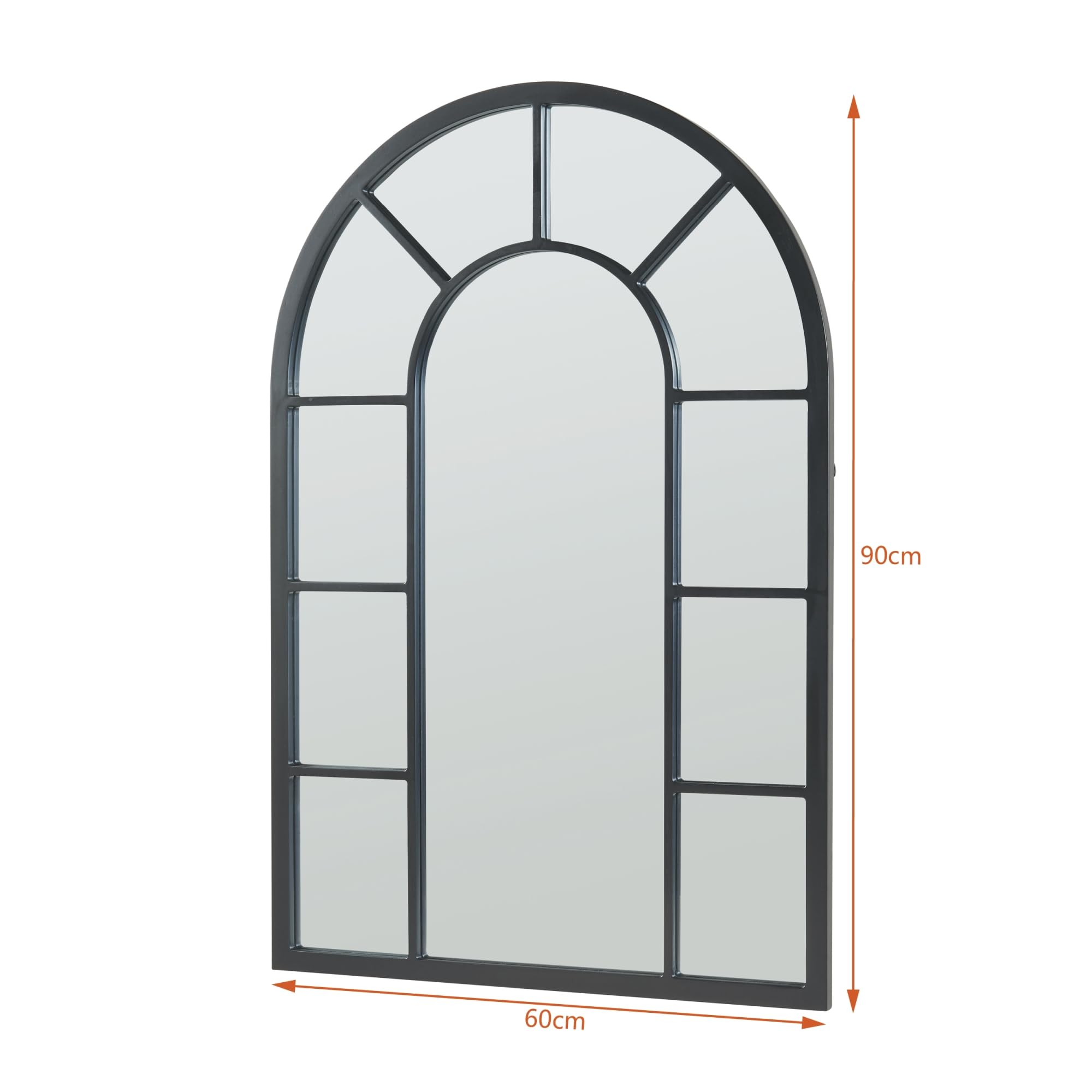 [en.casa] Wandspiegel Enonkoski Spiegel hängend mit Rahmen Schwarz 90 x 60 cm Hängespiegel Badspiegel zum Aufhängen Dekoration Flur