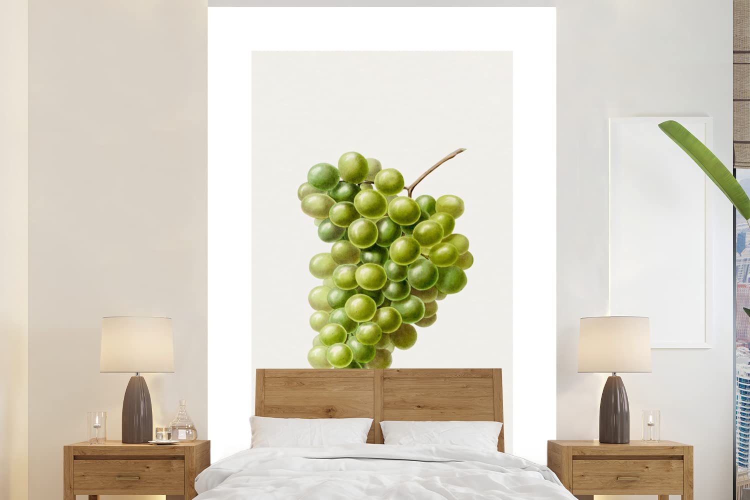 Selbstklebend Tapete Wandpapier Wandaufkleber Fototapete Tapeten Wanddeko 195x300 cm Lebensmittel - Weintrauben - Traube