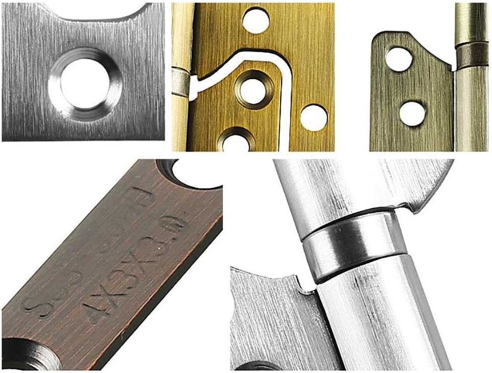 Metal Hinges,Door Hinges,Internal Door Hinges,gate Hinges, Home Door Hinges Stainless Steel Replacement Ball Bearing Mute Hinges 4 Pack for Internal & External Doors (Color : 4 Inch|red Brass) (Color
