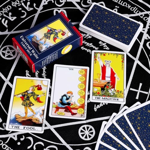 Image of Ahamo 78 Original Tarot Cards Deck with Meanings - Classic Tarot Card Set for Beginners & Professionals | Spiritual Divination & Guidance Oracle Deck