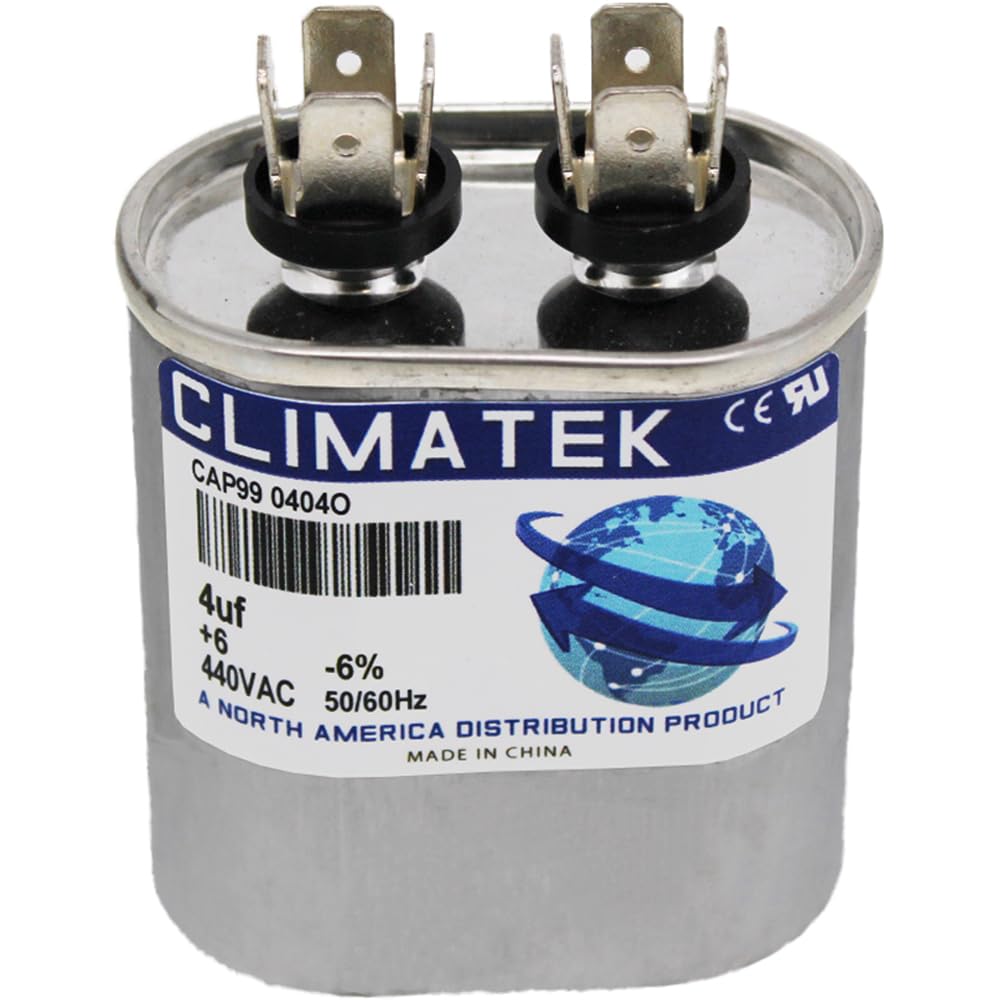 VA2000/37-405 - ClimaTek Upgraded 4 uf MFD Oval 370/440 Volt Capacitor Fits Amrad