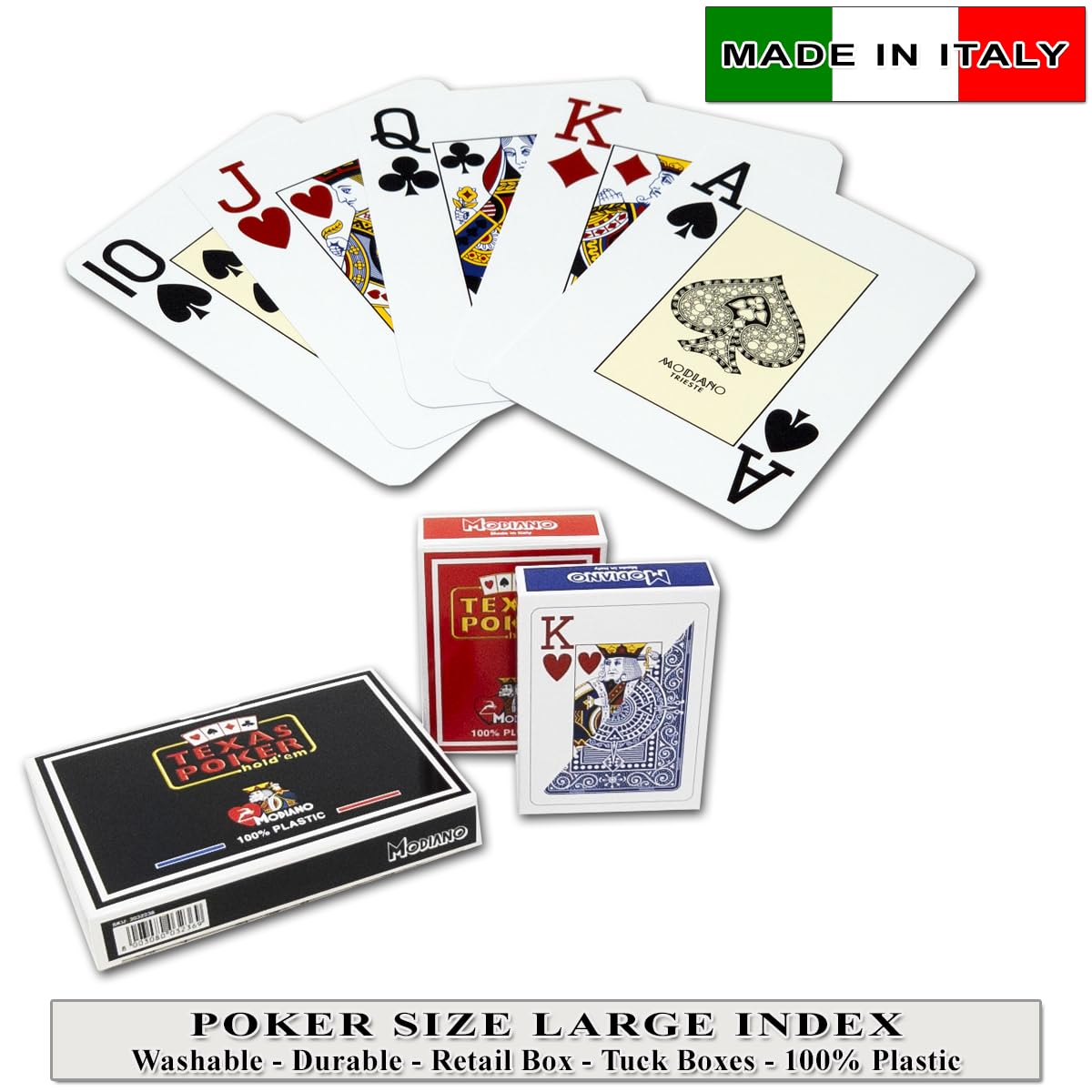 Amazon.com: Modiano Texas Hold'em Poker Playing Cards, 100