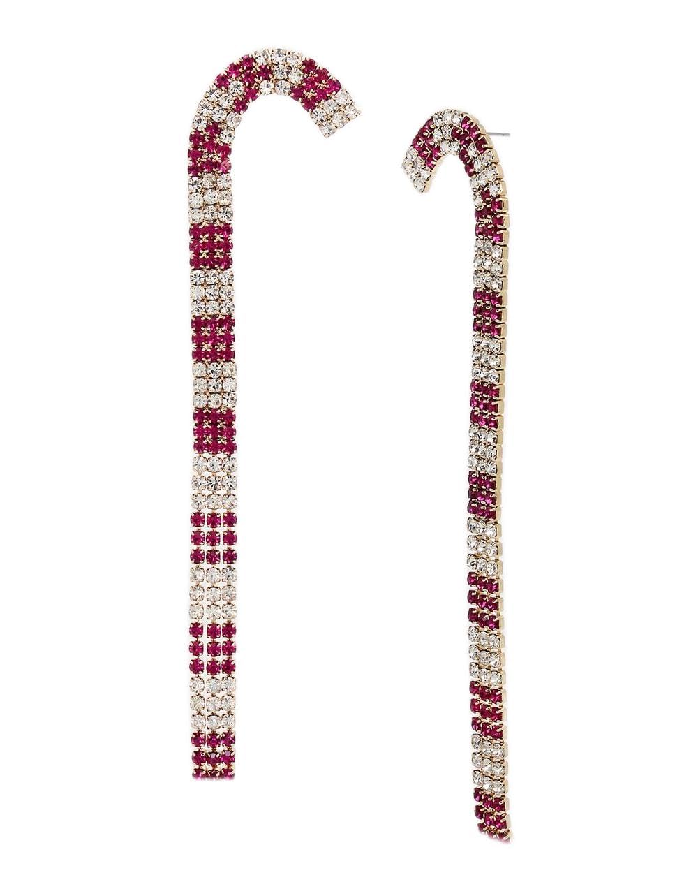 Betsey JohnsonChristmas Earrings (Candy Canes), Alloy Steel