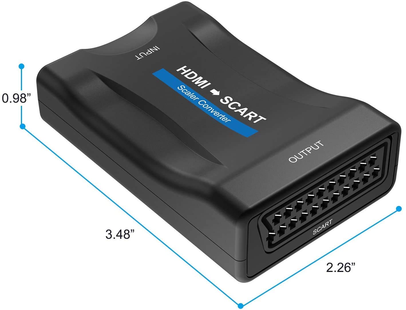 HDMI to SCART Converter Adaptor, Convert Digital 1080P HDMI Video and Audio Signal to Analog SCART CVBS Signal, Support PAL/NTSC Formats