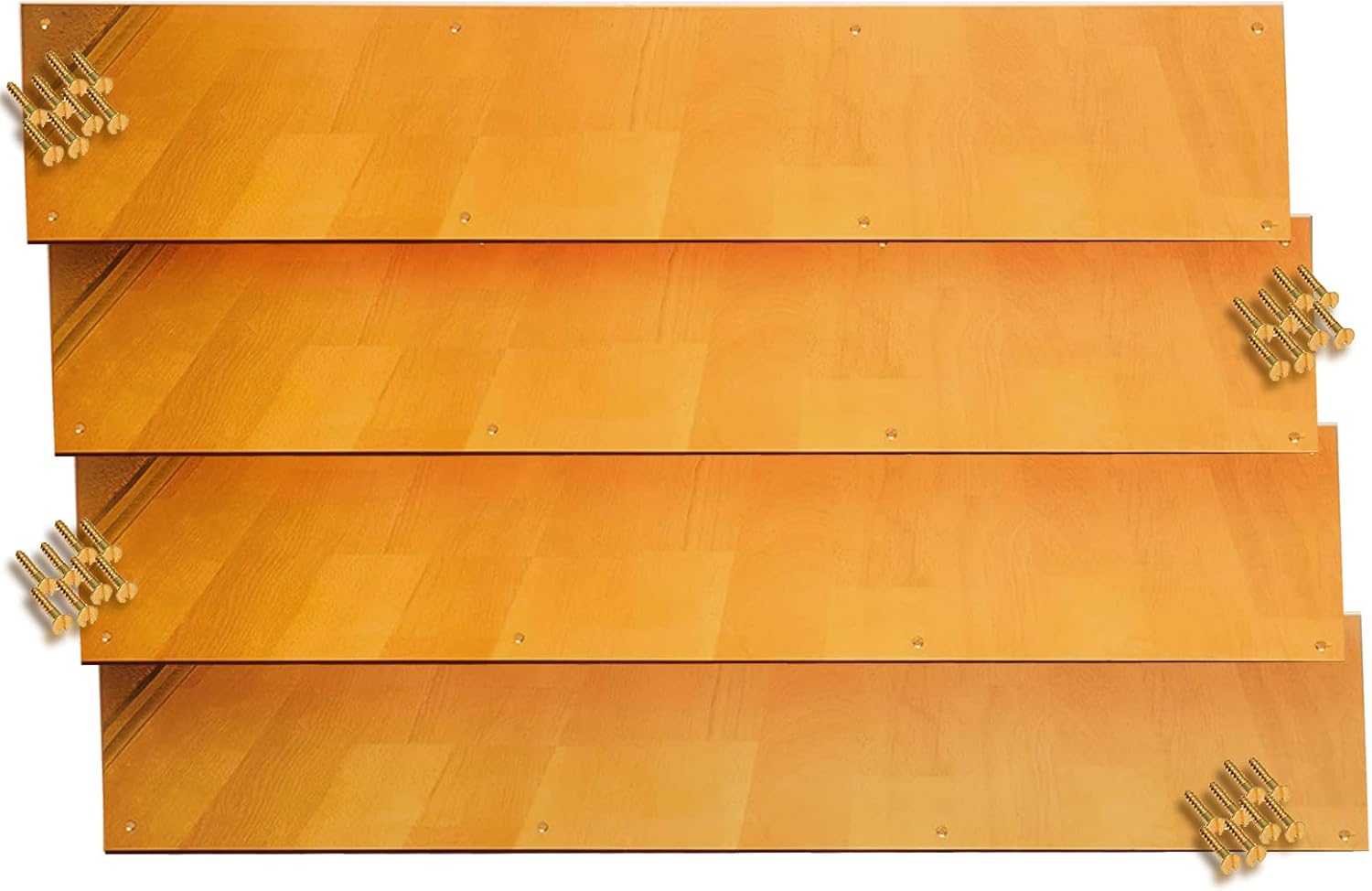 Brass Kick Plates Bright Polished (Pack of Four with Genuine Brass Screws) Amazon.co.uk DIY